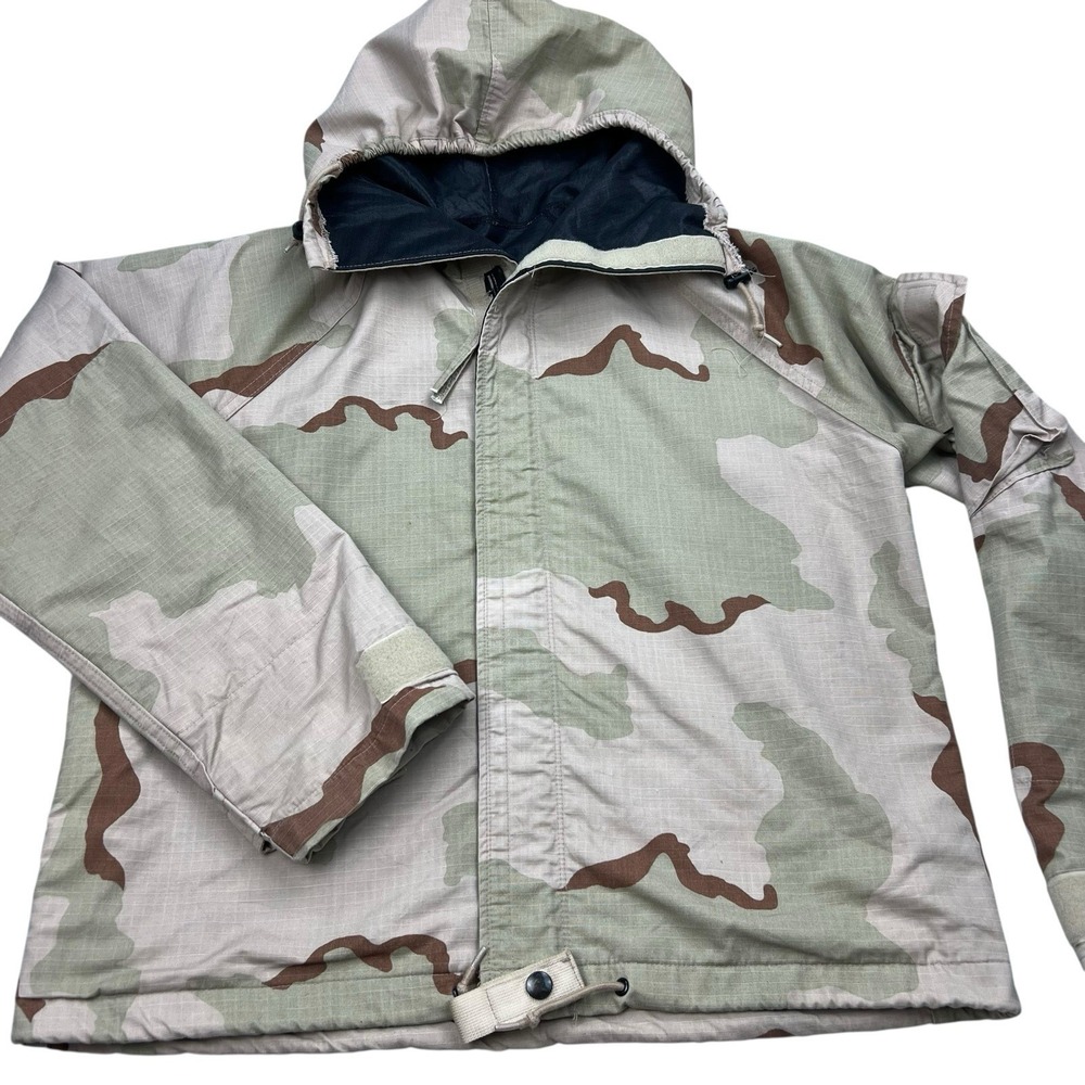 Vintage US Military Chemical Protective Jacket Mens Small Short Desert Camo‎